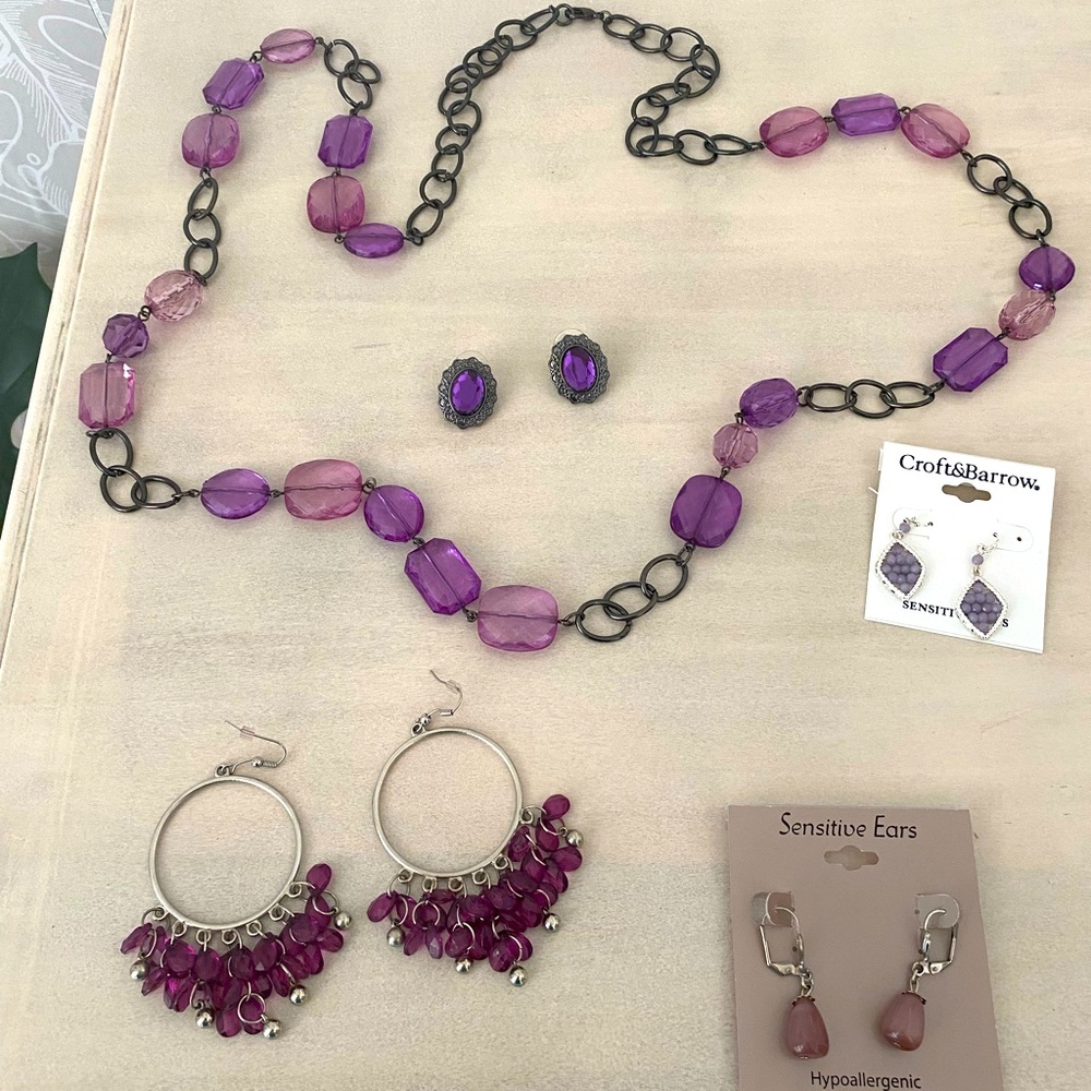 5 Piece Purple Theme Jewelry Bundle